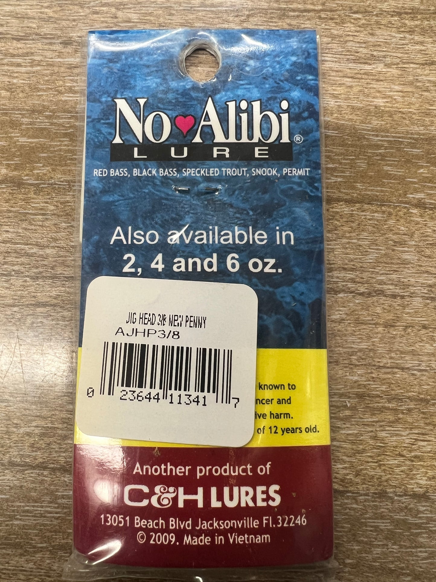 No Alibi, Alien Jig Head, New Penny 5/0 Hook