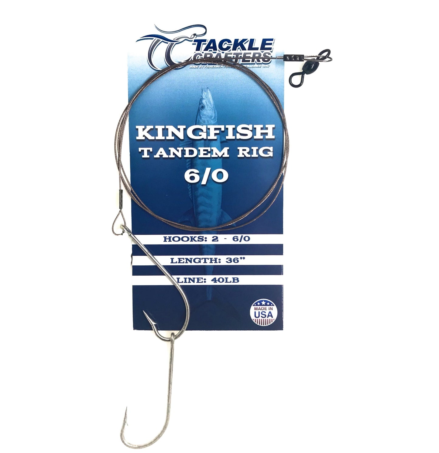 Tackle Crafters Kingfish 40lb Wire Tandem Rig 2 Hook