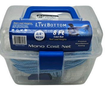 Live Bottom Cast Nets - 8' / 3/8 Live Bottom Cast Nets - 8' / 3/8