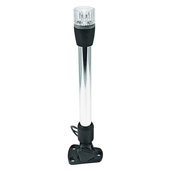 T-H Marine 10-1/2" LED Folding White Stern Light, Clear Anodized Finish.