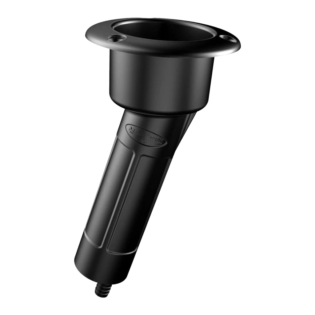Mate Series Round Rod + Cup Holder Plastic 15 Degree - Black