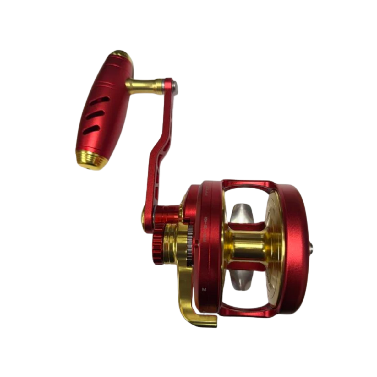 Maxel Rage Pro 90 Custom Matte Red Light Gold Conventional Reel Left Hand
