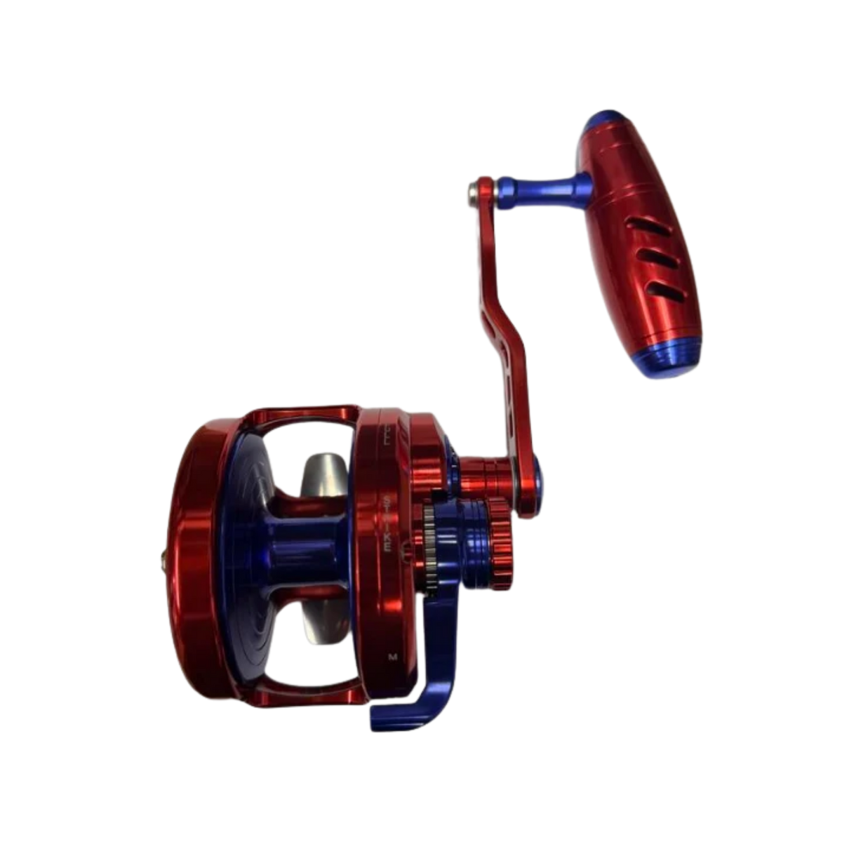 Maxel Rage Pro 90 Custom Red Navy Blue Conventional Reel Right Hand