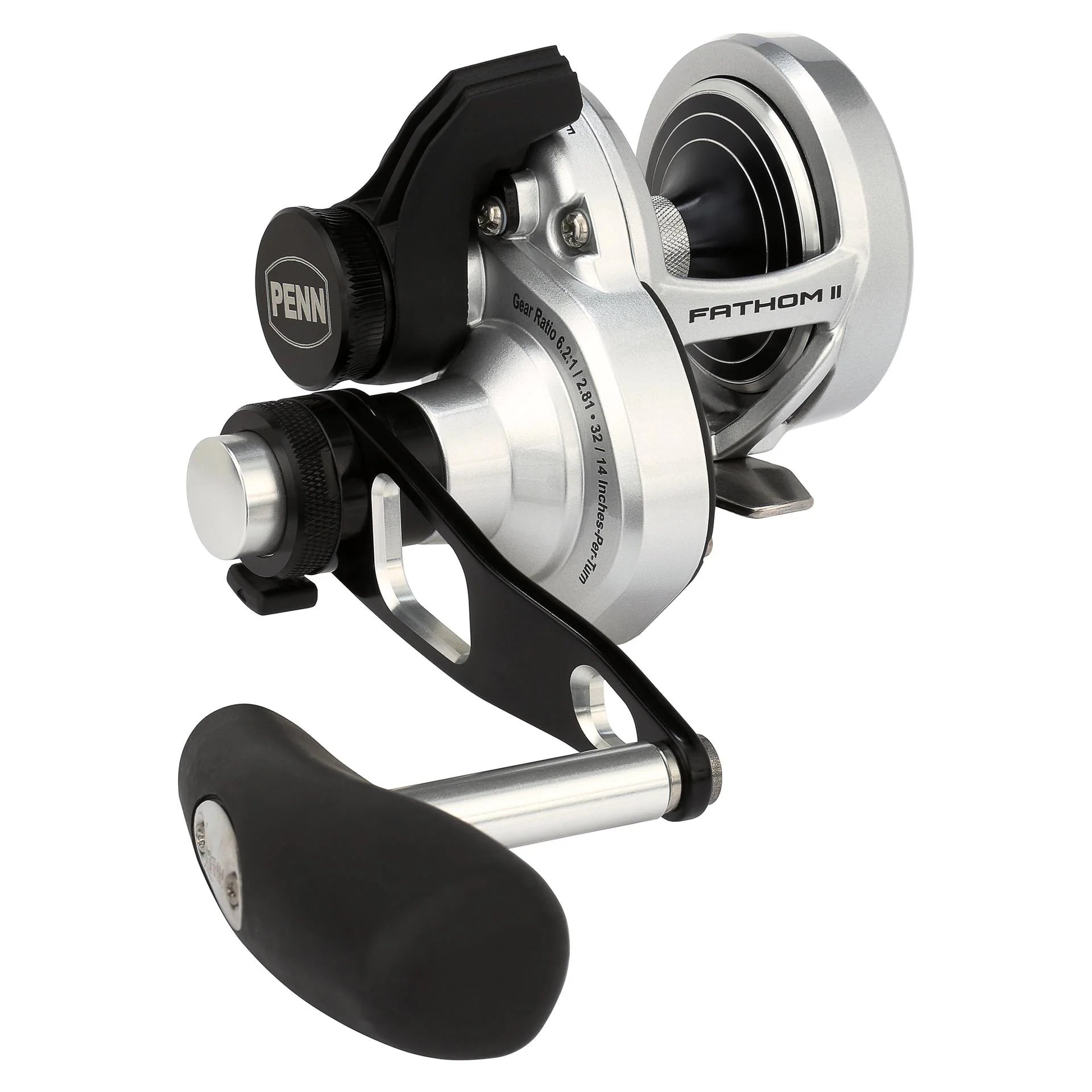 drags for penn spinning reel Penn FTHII25NLD2LH Fathom II Lever Drag 2 Speed Reel Left Hand