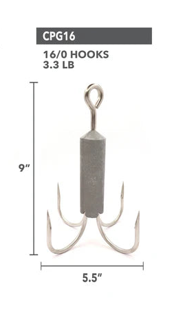Clarkspoon Pier Bridge Gaff 16/0 Stainless Steel 4 Hooks 3.3 lbs