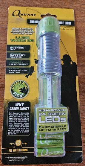 aqua lure fishing light Quarrow Submersible 24 Green LED Battery Striped Bass Rod and attracting performance for docks trotline Hook Size:10/0