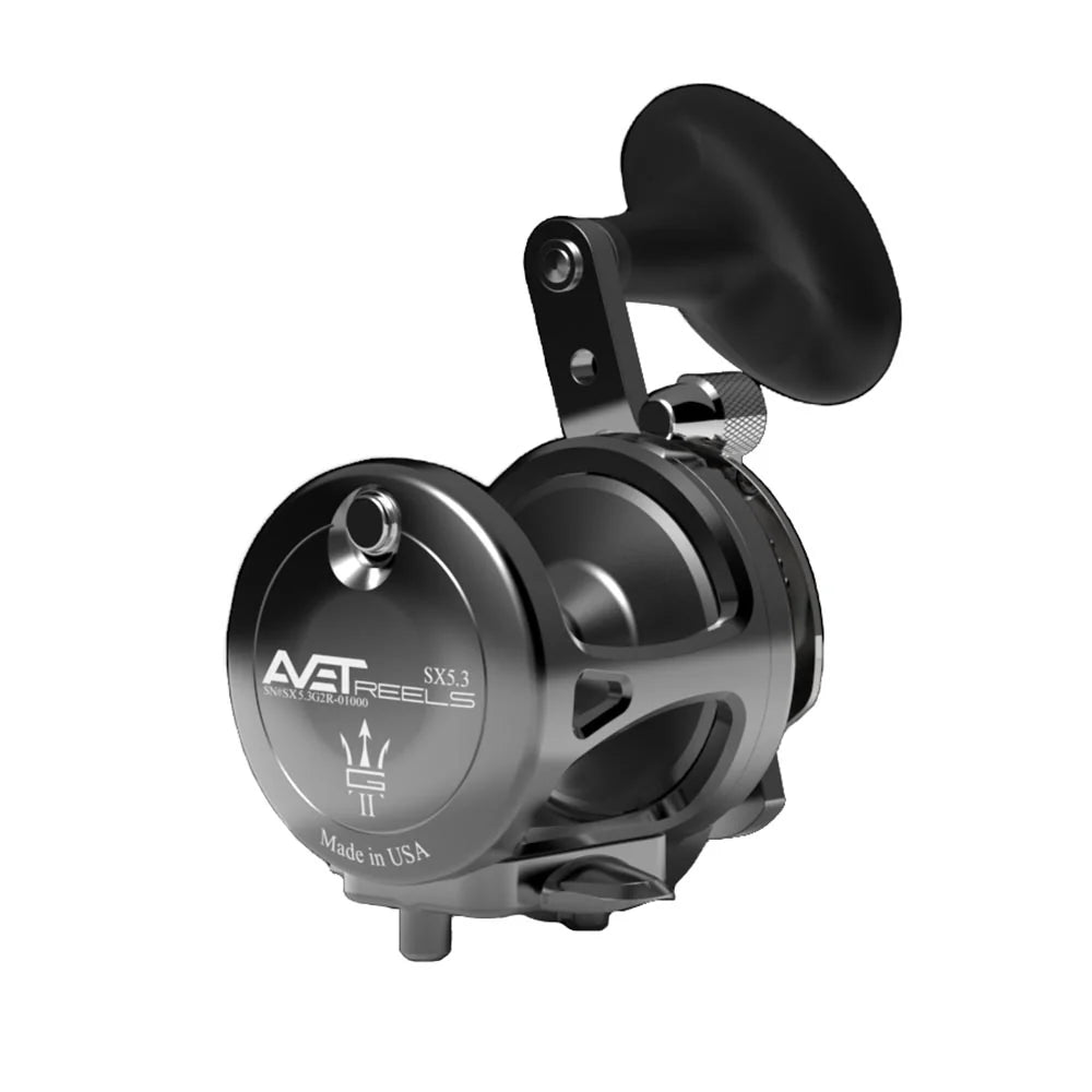 avet hx 3 speed reel Avet SX G2 5.3 Single Speed Reel with Glide Plate - Gunmetal