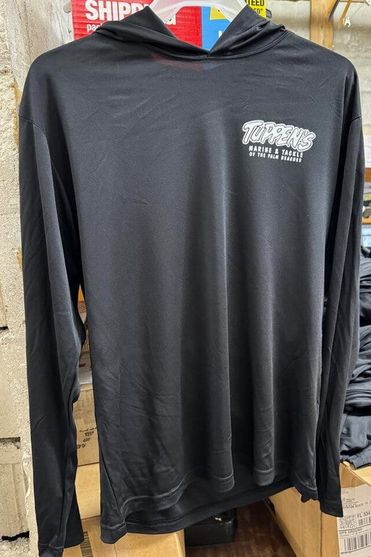 Tuppen's Sailfish Black Long Sleeve Hooded Performance UV Shirt