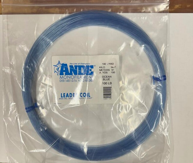 ANDE Monofilament Leader Coil 100yd Ocean Blue