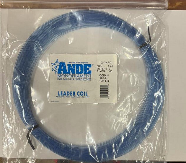 ANDE Monofilament Leader Coil 100yd Ocean Blue