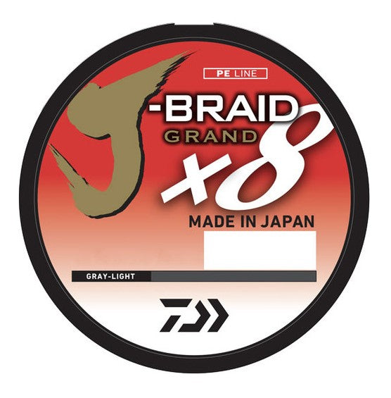 Daiwa J-BRAID x8 GRAND BRAIDED LINE - GREY LIGHT 150 Yards