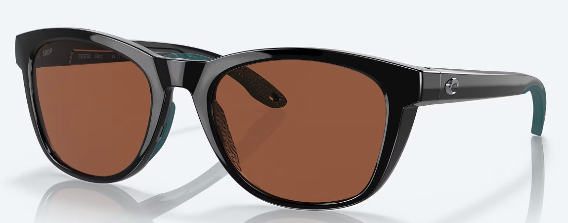 Costa Aleta Copper 580P Matte Black Polarized Polycarbonate Ladies Sunglasses 06S9108 580P