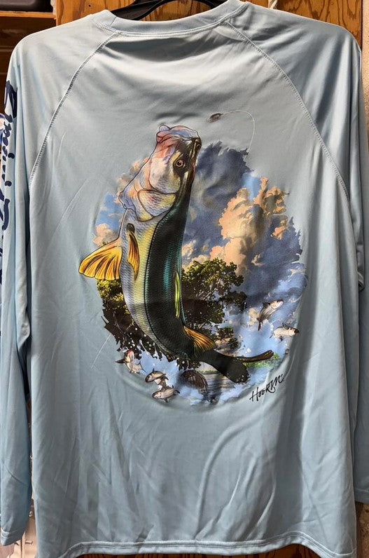 Bimini Bay Hook M' Performance Long Sleeve Sky Blue Snook 3