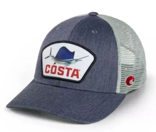 Costa Del Mar Topo Trucker Hat Sailfish Navy Snapback Cap