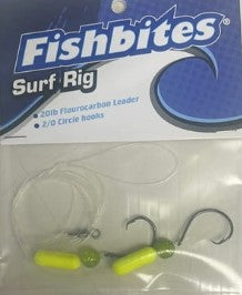 Fishbites Surf Rig- Floating Surf Rig Chartreuse High Viz Floats