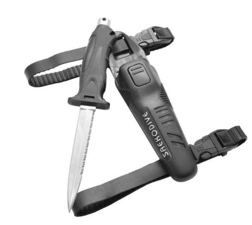 SAEKODIVE Stiletto Knife 10.25" Inch / Length 5" Inch Blade with Rubber Leg Straps.