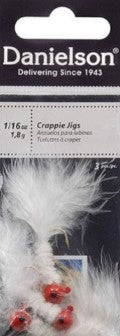 Danielson Crappie Jig 1/16oz 3 Pack Red White White