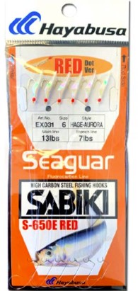 Hayabusa Hage Aurora EX031 Red Dot Fluorocarbon Sabiki Rig