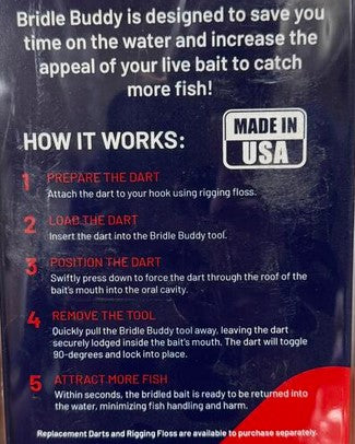 Bridle Buddy Live Bait Rigging Kit Rubber Handle Live Bait Darts