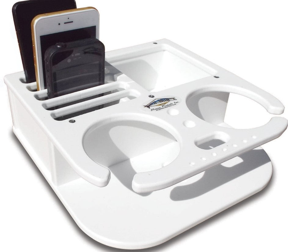 Deep Blue 2 Cup Drink Holder & Cell Phone Storage Box