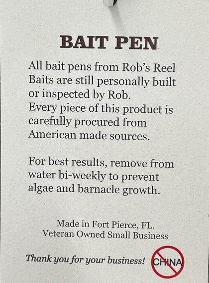 Rob's Reel Bait Mini Floating Bait Pen Trap Circle 18"x 18"x 18"