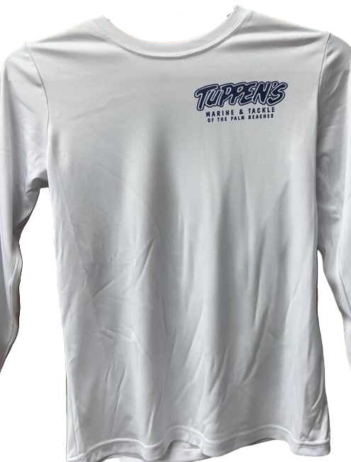 Tuppens Youth Mahi White Long Sleeve Performance Shirt