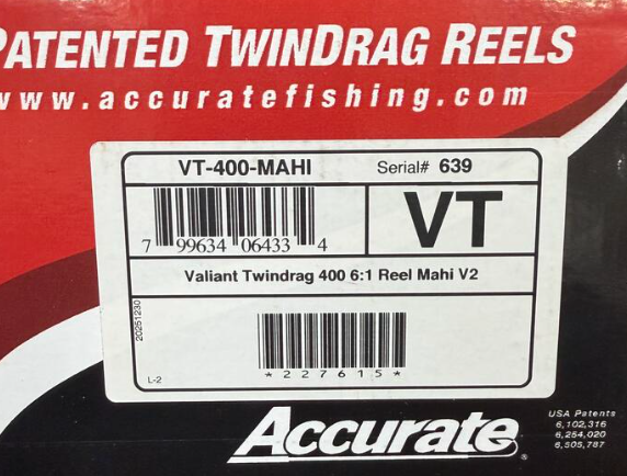 Accurate VT-400-MAHI Valiant Twindrag 400 Reel Mahi V2