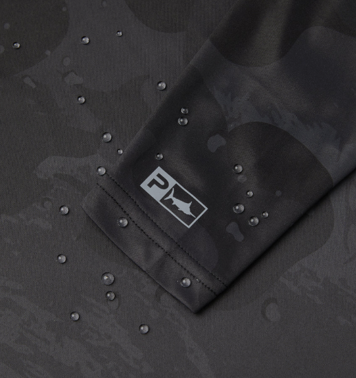 Pelagic Vaported Hooded Long Sleeve Performance Shirt BrushCamo Fade Graphite
