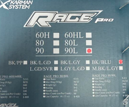 Maxel Rage Pro 90L Custom Black Blue Conventional Jigging Reel Left Hand