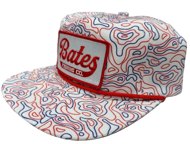 Bates Limited Edition Flat Bill With Rope Trucker Snapback Hat America 250th Anniversary