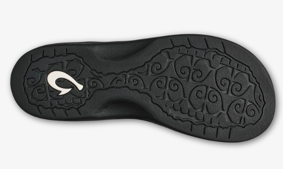 Olukai Ohana Lahi White Sand/Black Women's Sandals