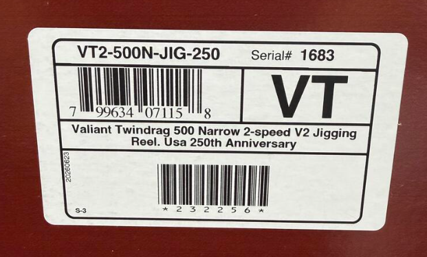 Accurate VT2-500N-JIG-250 Valiant 2 Limited Edition America 250th Anniversary Jigging Reel