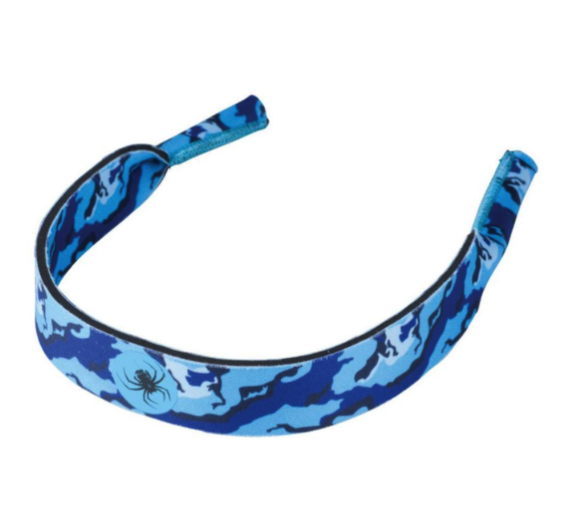 SpiderWire Neoprene Eyewear And Sunglasses Retainer Blue Camo