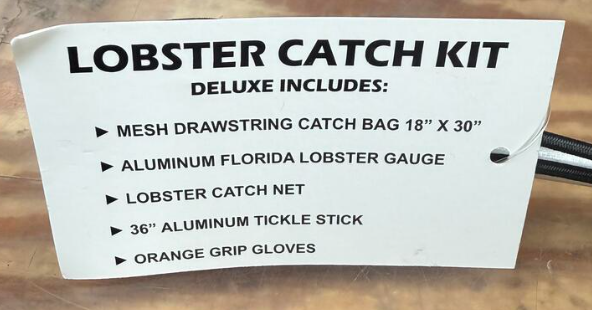 Cuda Deluxe Lobster Kit Orange Grip Gloves/ Aluminum Gauge/ Net/ 18" x 30" Mesh Bag/Aluminum Tickle