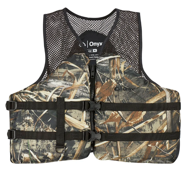 Onyx Mesh Classic Sport Adult Large Life Jacket Vest, Camo, Absolute Outdoors