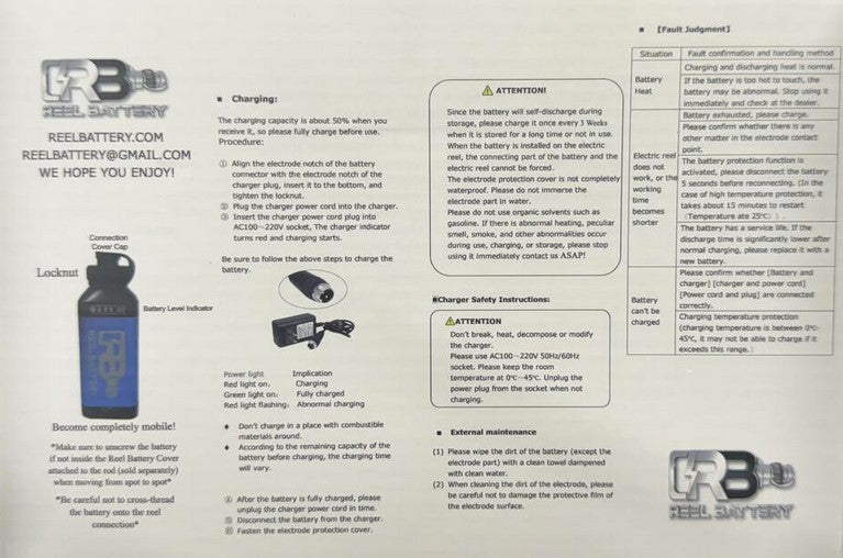 Reel Battery Starter Kit Electric Shimano Daiwa
