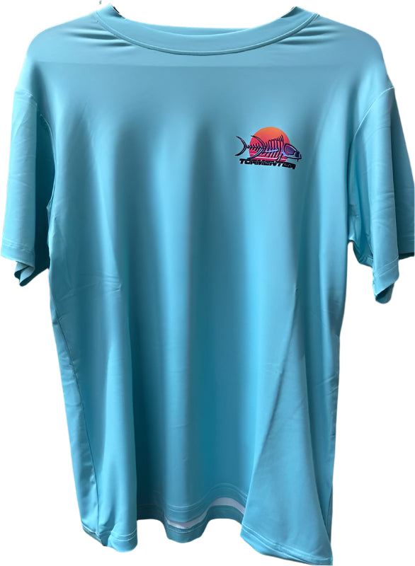 Tormenter Men's Performance Short Sleeve Tee Shirt-Parrot Wreath Seafoam