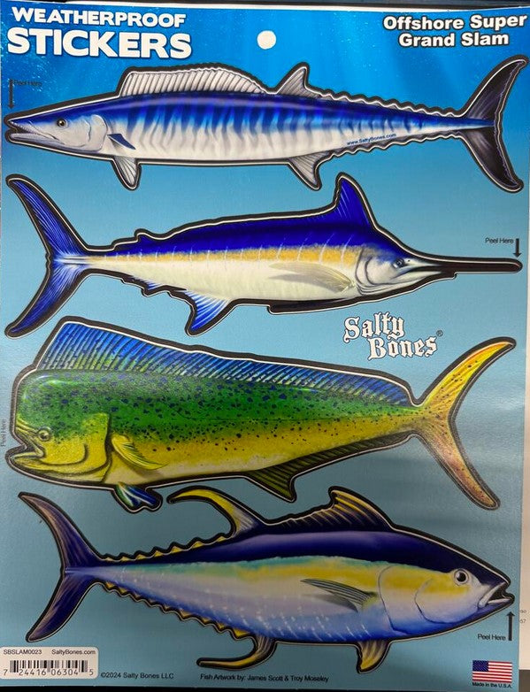 Salty Bones Grand Slam Weatherproof Stickers