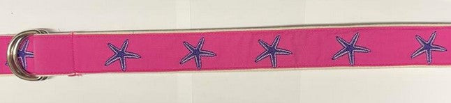 Florida Palm Beach Embroidered Ribbon Belts D Ring
