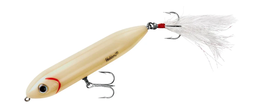 Heddon Feather Super Spook Jr Topwater Walking Bait, 3.5in, 1/2 Oz