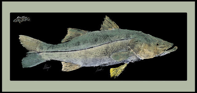 Realfish USA Gyotaku “ Snook" Floor Door Mat 18" x 40" Rabalo