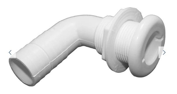 T-H Marine Thru Hull - 90 Deg. - 1-1/8" Hose - White - One Nut TH-1292-B