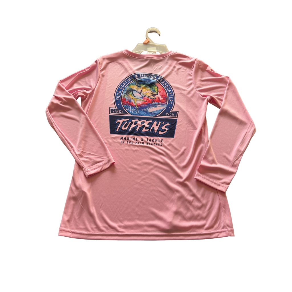 Tuppen's Lady Mahi Pink V-Neck Performance Women Shirt Top