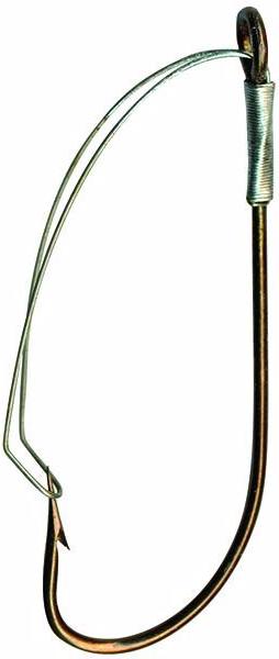 Mustad Classic Weedless Sprout Worm Hooks Brass W3369A Size 1/0n3 Pack