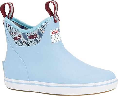 XtraTuf Women's Blue Salmon Sisters Ankle Deck Boot 6" Size 6