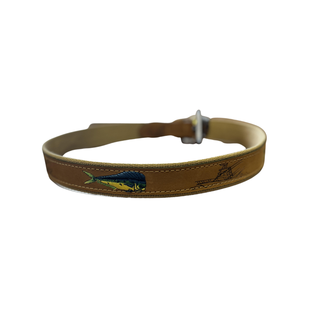 Zep-Pro Leather Embroidered Dolphin Belt
