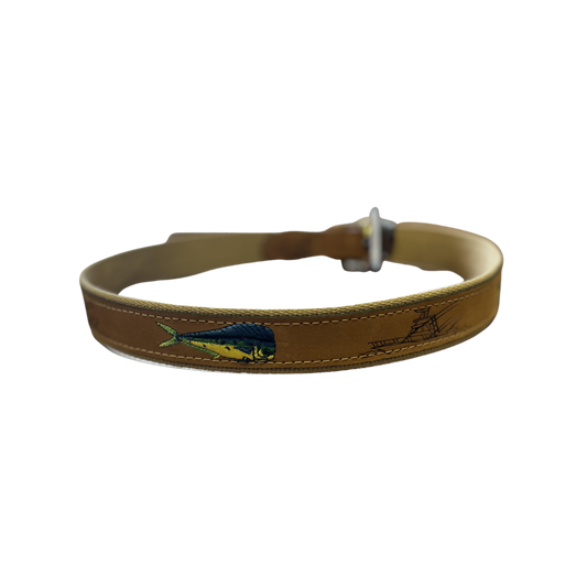 Zep-Pro Leather Embroidered Dolphin Belt