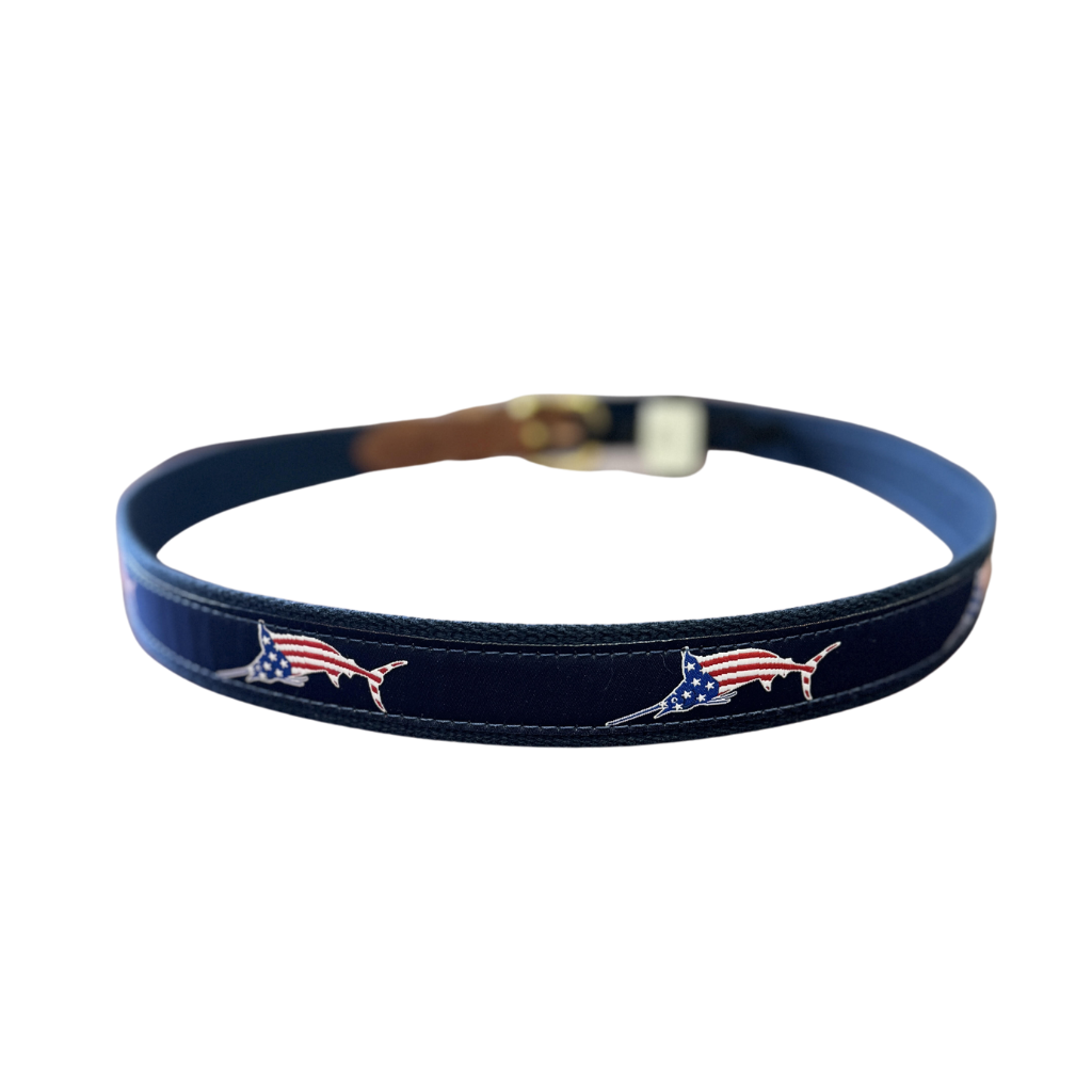 Zep-Pro Navy Stars and Stripes Marlin Ribbon Belt