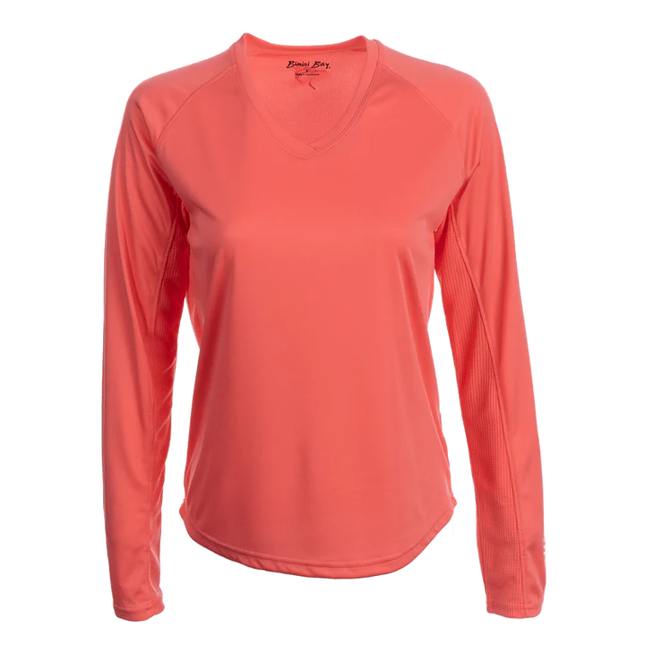 Bimini Bay Women's Cabo Long Sleeve Coral Shirt Small