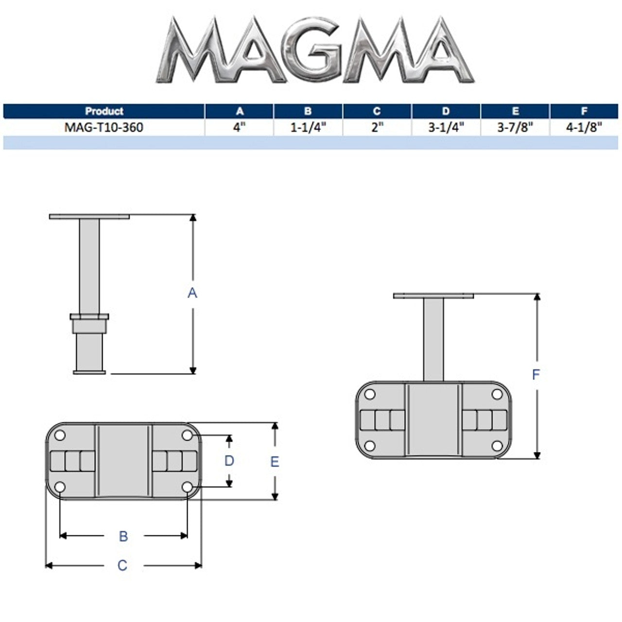 Magma Products, T10-360 Tempress Fish-On Socket Fish-Rod Holder Mount